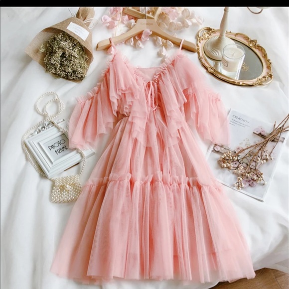Pink Ruffled Boho Dress - Picture 3 of 9
